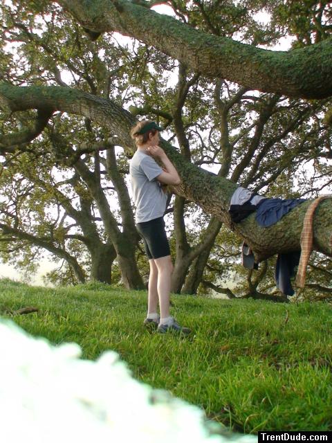 Nike compression shorts, green grass