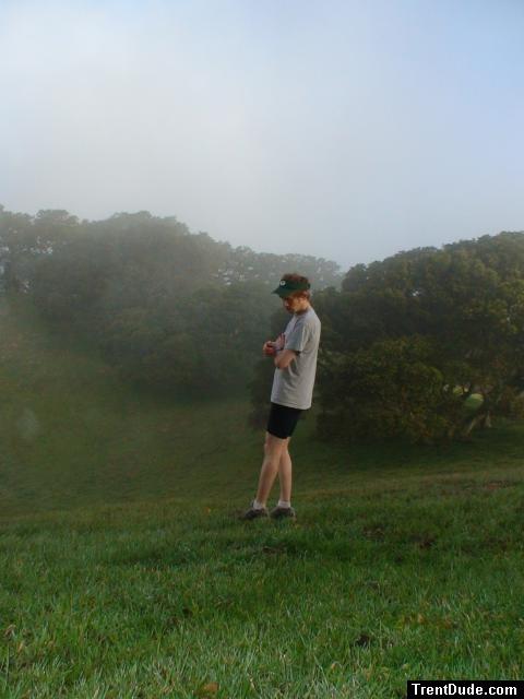 Nike compression shorts and green hills