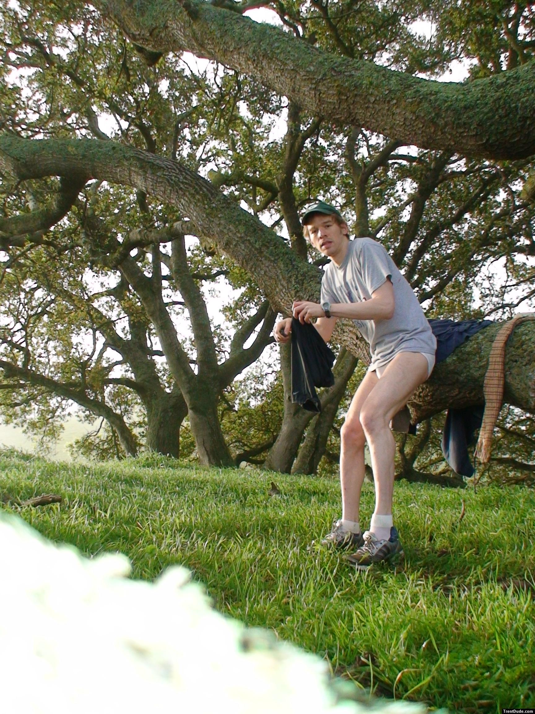 holding Nike compression shorts