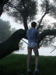 Jockey briefs under a tree (rear)
