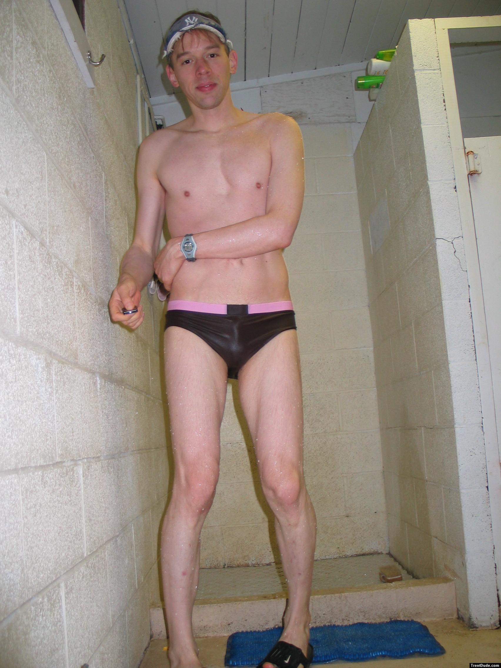 Ami Sanzuri swim Brief in the shower