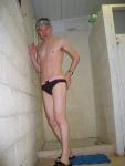 Ami Sanzuri swim Brief in the shower