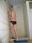 Ami Sanzuri swim Brief in the shower
