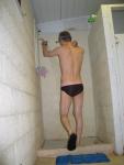 Ami Sanzuri swim Brief in the shower